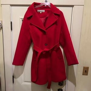 Nine West Women's Vibrant Red Trench Coat